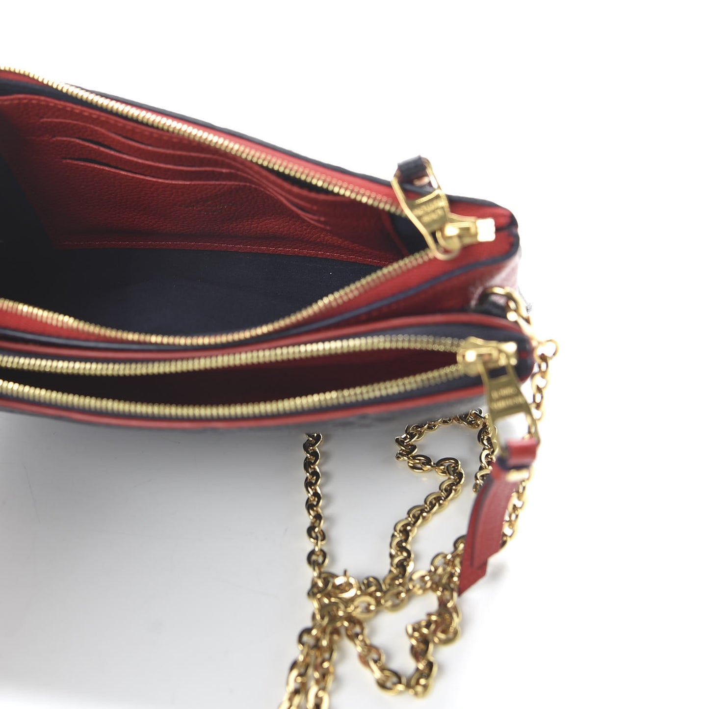 Empreinte Double Zip Pochette Marine Rouge