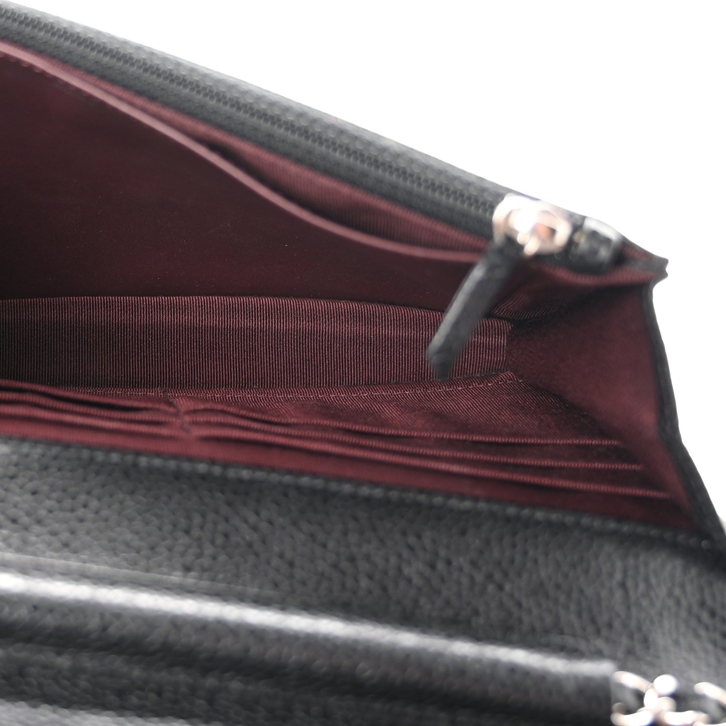 Caviar Quilted Wallet on Chain WOC Black