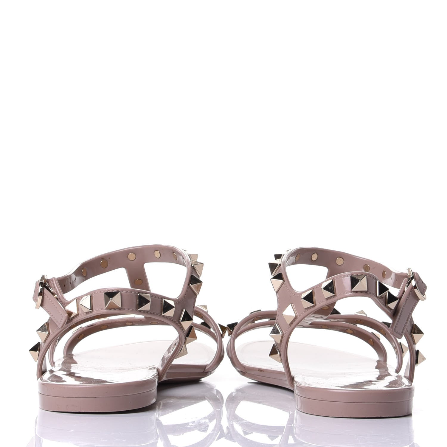 Valentino Garavani PVC Jelly Rockstud Caged Sandals 40 Poudre 6 of 9