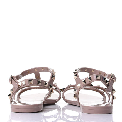 Valentino Garavani PVC Jelly Rockstud Caged Sandals 40 Poudre 6 of 9