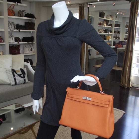 Hermes Togo Kelly 35 Orange Bag 2 of 13