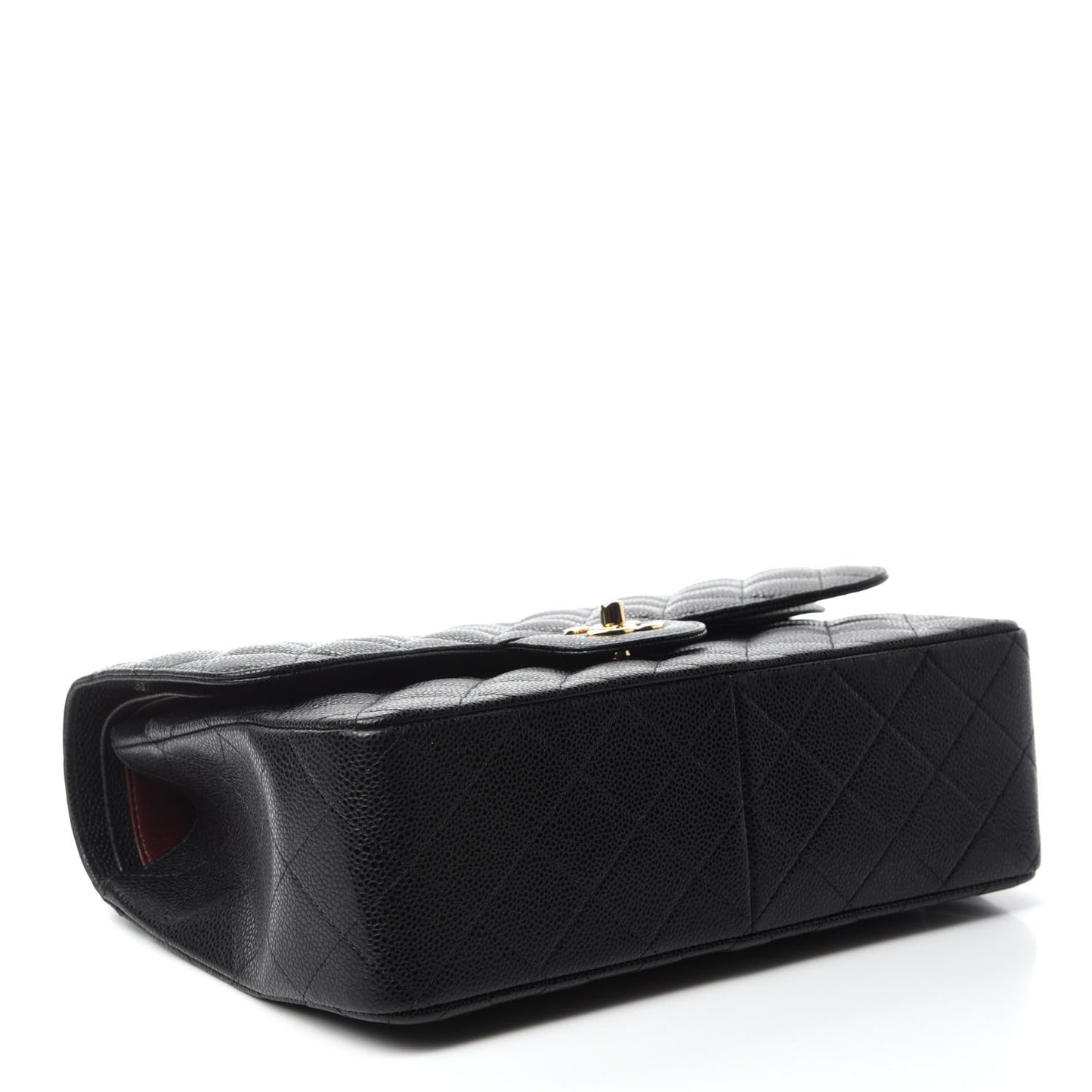 Caviar Quilted Jumbo Double Flap Black