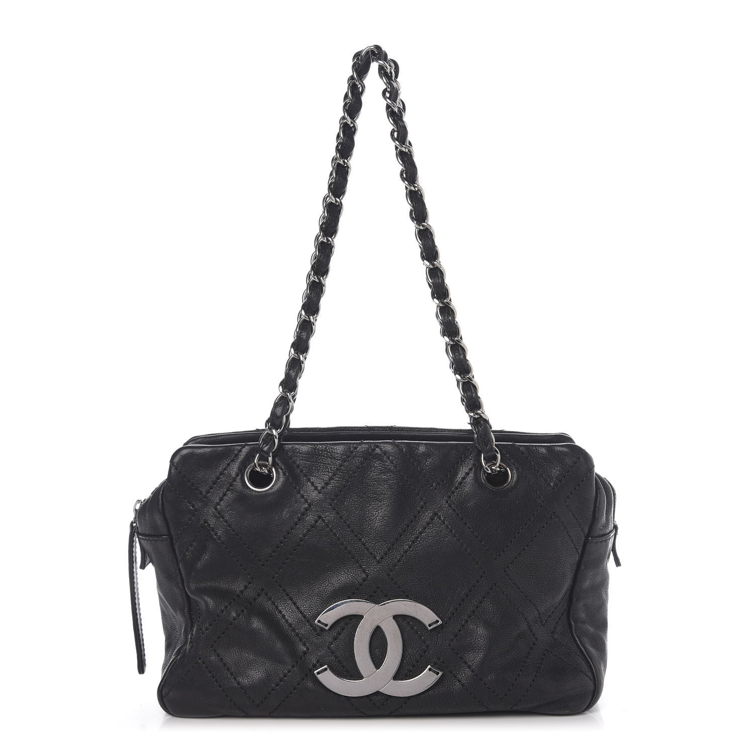 Chanel Calfskin Small Diamond Stitch Tote Black 1 of 10