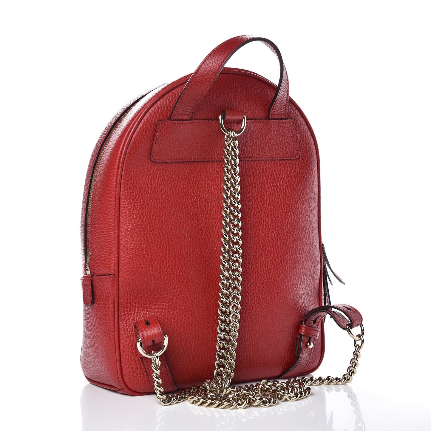 Pebbled Calfskin Soho Chain Backpack Hibiscus Red