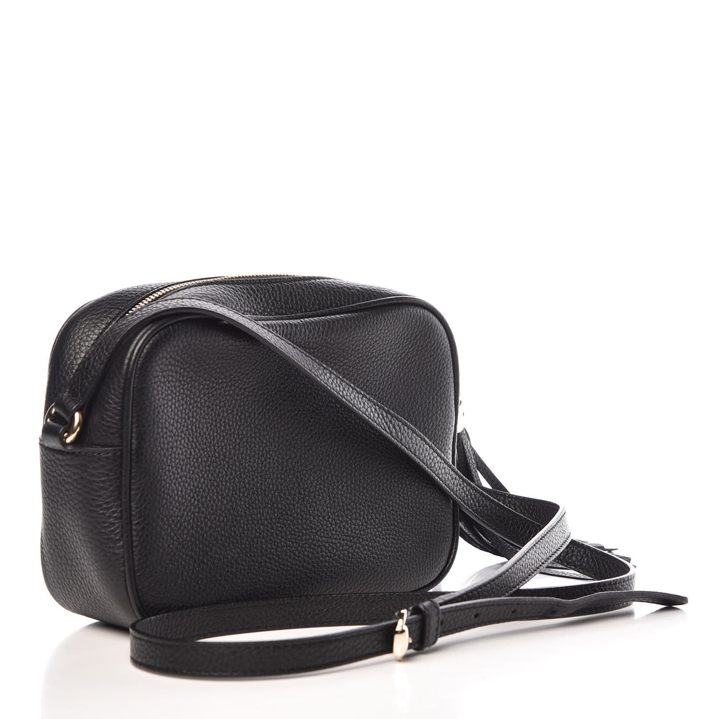 Pebbled Calfskin Small Soho Disco Bag Black