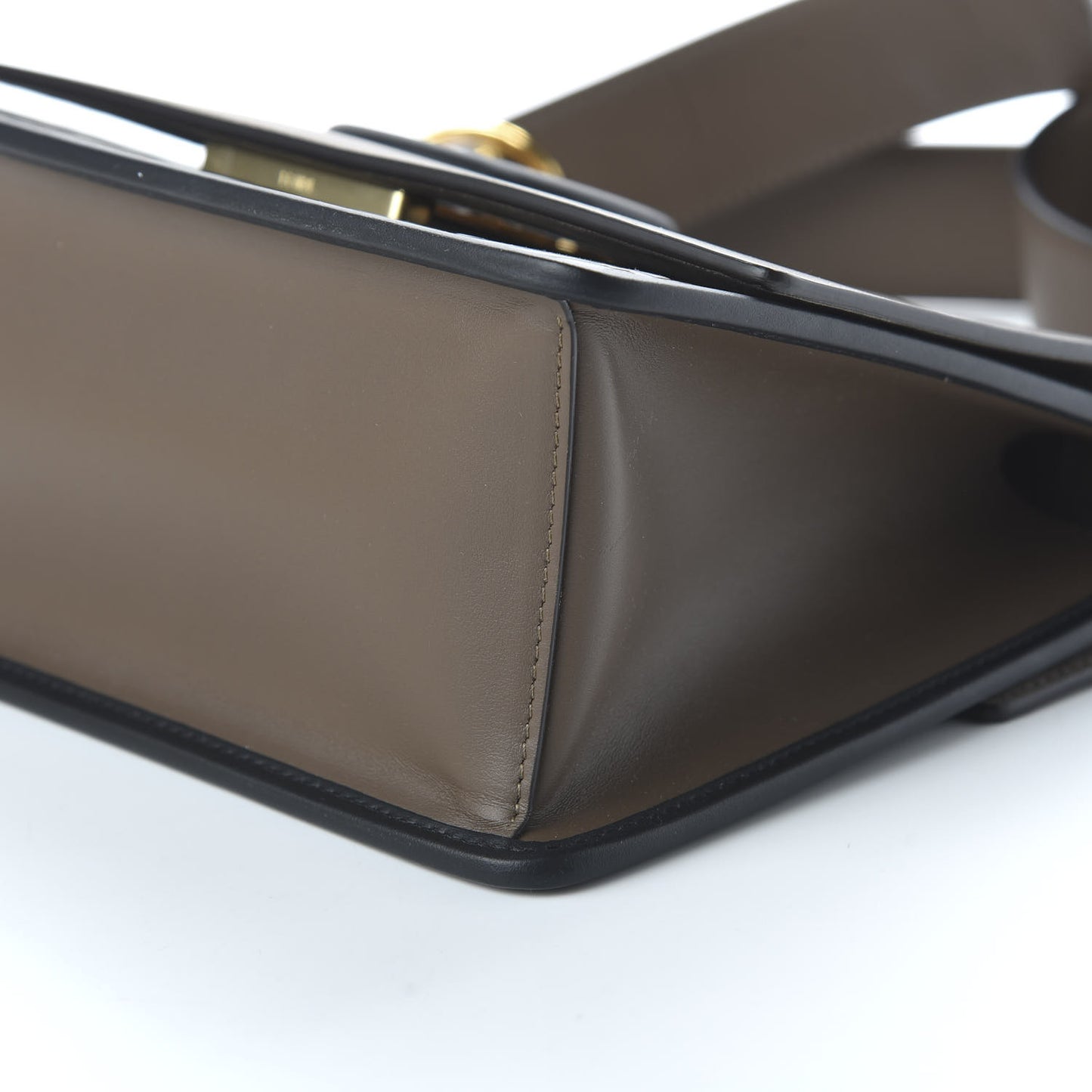 Vitello Century F is Fendi Bi-Color FF 1974 Embossed Kan I Shoulder Bag Maya Black