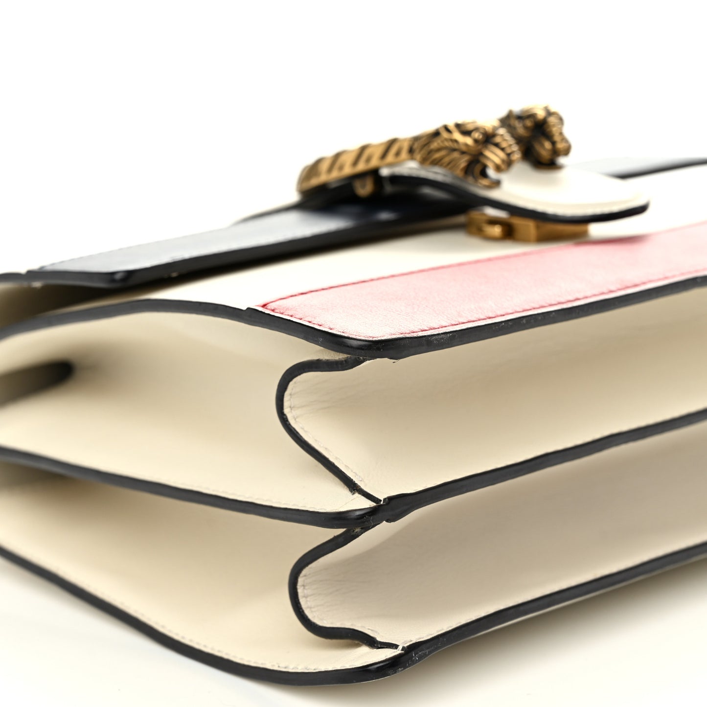 Calfskin Bamboo Web Medium Dionysus Top Handle Bag White Blue Hibiscus Red