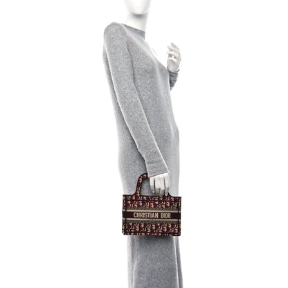 Christian Dior Oblique Mini Book Tote Burgundy Multicolor 3 of 8
