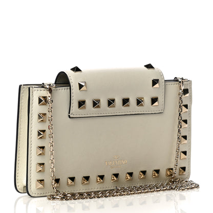 Valentino Garavani Calfskin Rockstud Phone Case With Chain Ivory 3 of 7