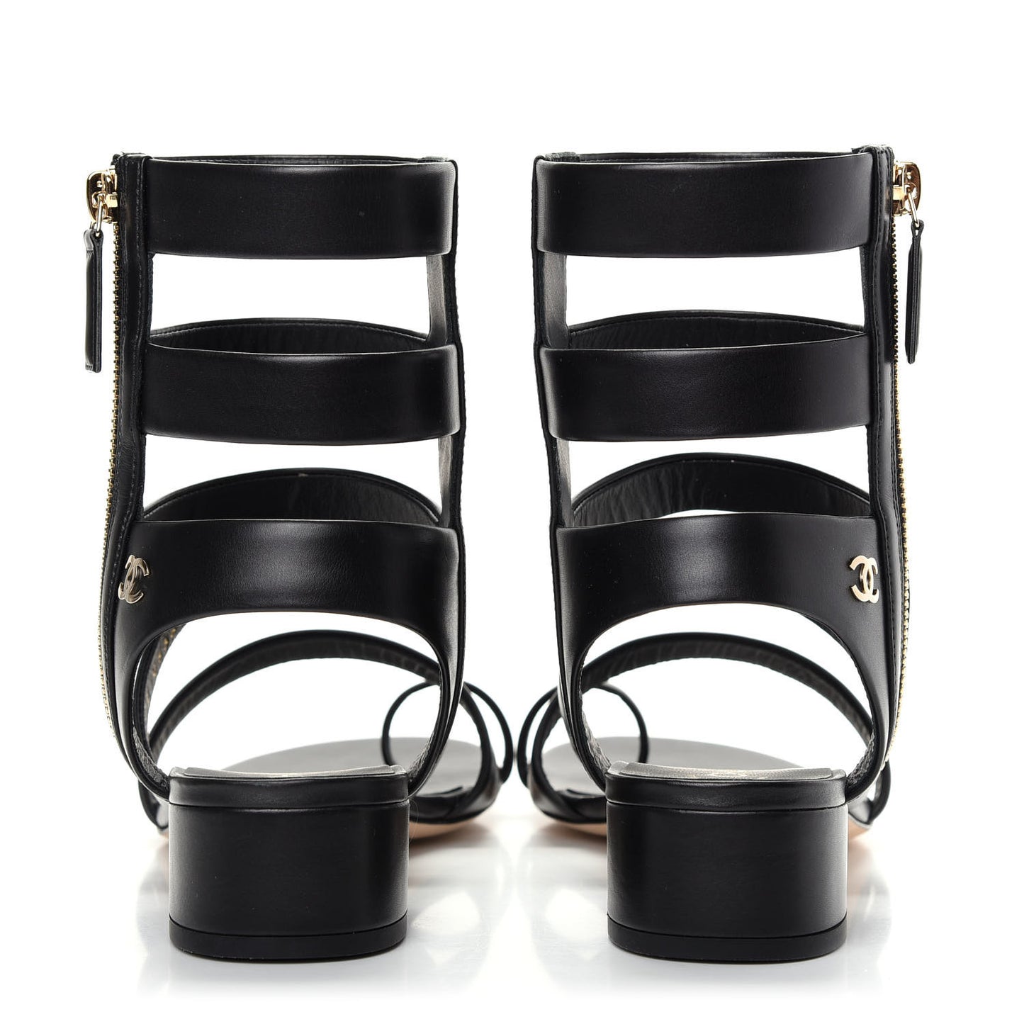 Calfskin Gladiator Sandals 39.5 Black