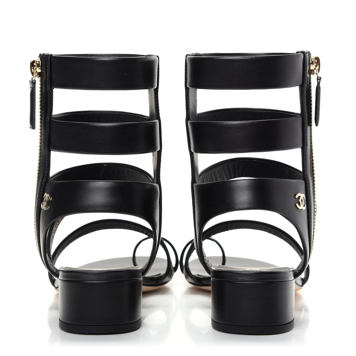 Chanel Calfskin Gladiator Sandals 39.5 Black 7 of 11