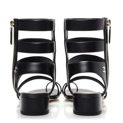 Chanel Calfskin Gladiator Sandals 39.5 Black 7 of 11
