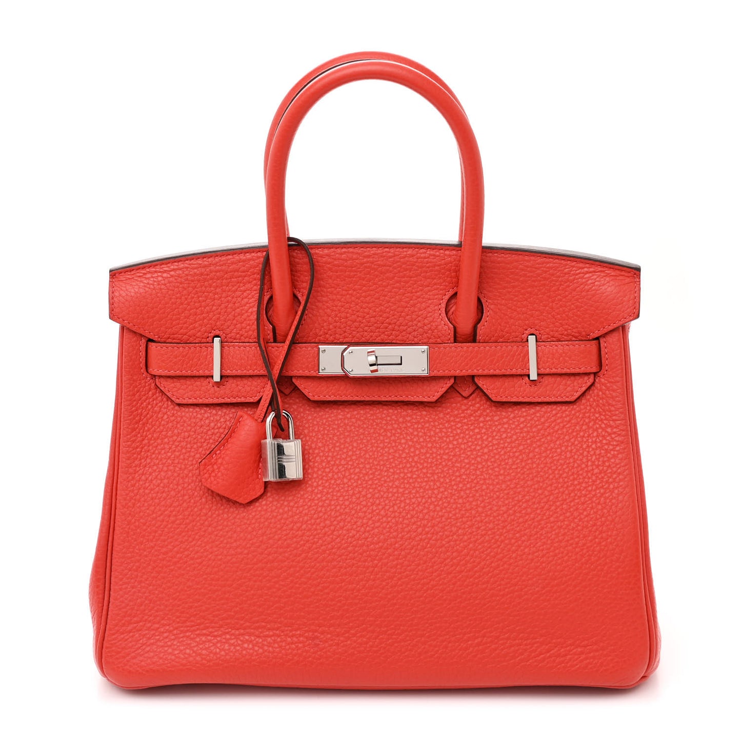 Taurillon Clemence Birkin 30 Rouge Pivoine