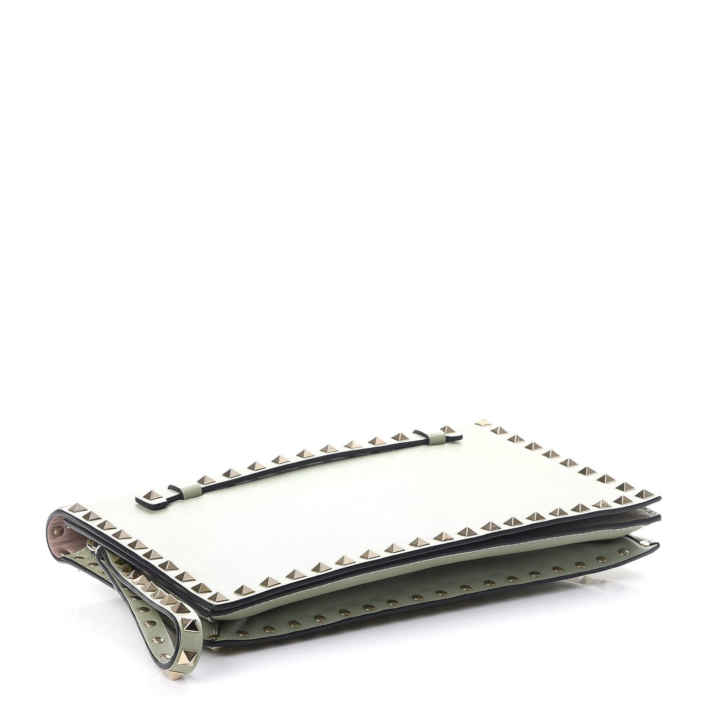 Nappa Rockstud Wristlet Clutch Green Tea Sorbet