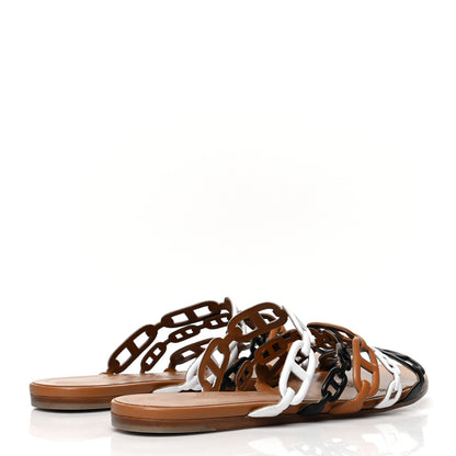 Hermes Nappa Thalassa Sandals 38 Camel Black White 4 of 8