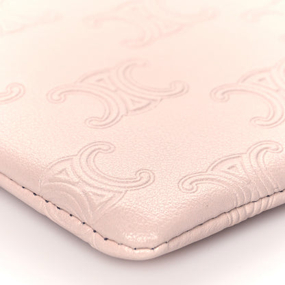 Celine Smooth Calfskin Triomphe Embossed Coin and Card Pouch Rose Pale 9 of 11