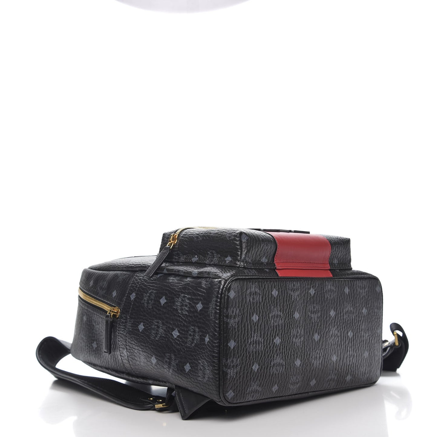 Visetos Medium Stark Logo Stripe Backpack Black Red