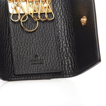 Gucci Dollar Calfskin GG Supreme Monogram GG Marmont 6 Key Holder Case Black Beige Ebony 6 of 8