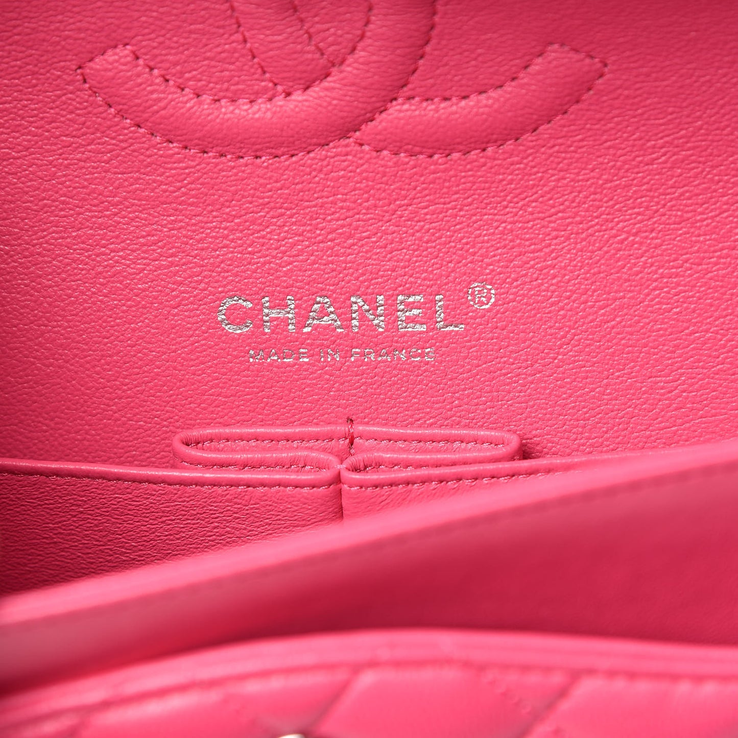 Lambskin Quilted Medium Double Flap Dark Pink