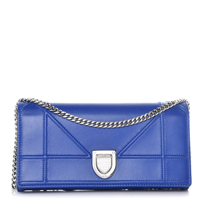 Christian Dior Lambskin Diorama Croisiere Chain Wallet Blue 1 of 10