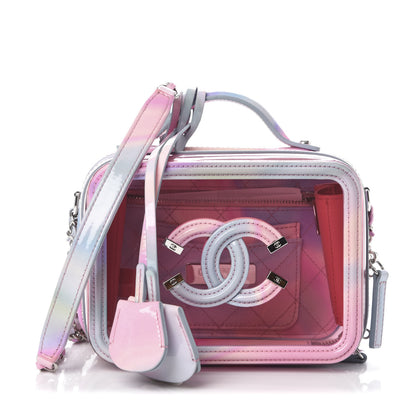Chanel PVC Patent Calfskin Patent Lambskin Small CC Vanity Case Pink 1 of 10