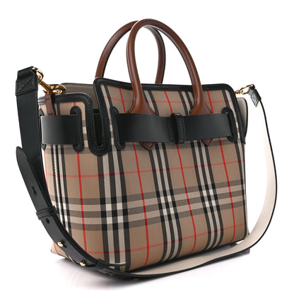 Burberry Calfskin Vintage Check Triple Stud Mini Belt Bag Archive Beige 3 of 12