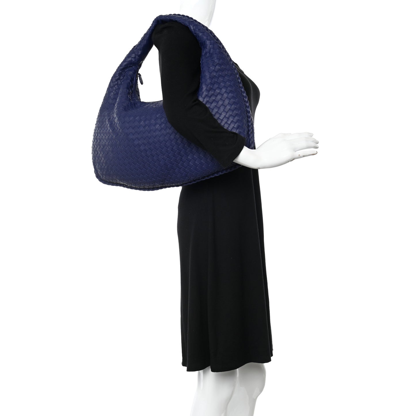 Nappa Intrecciato Large Veneta Hobo Sapphire