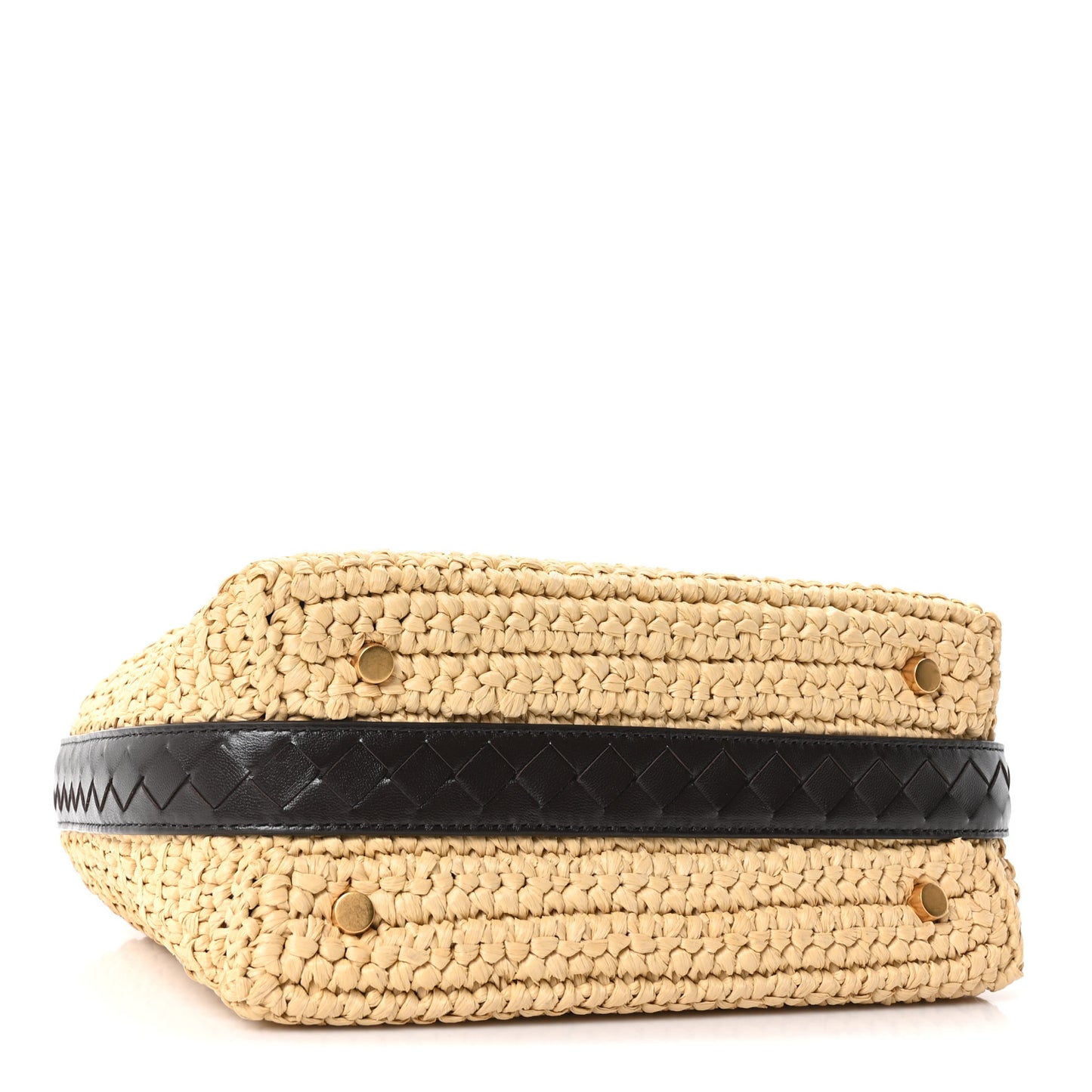Raffia Woven Nappa Intrecciato Mini Wallace Natural Fondant