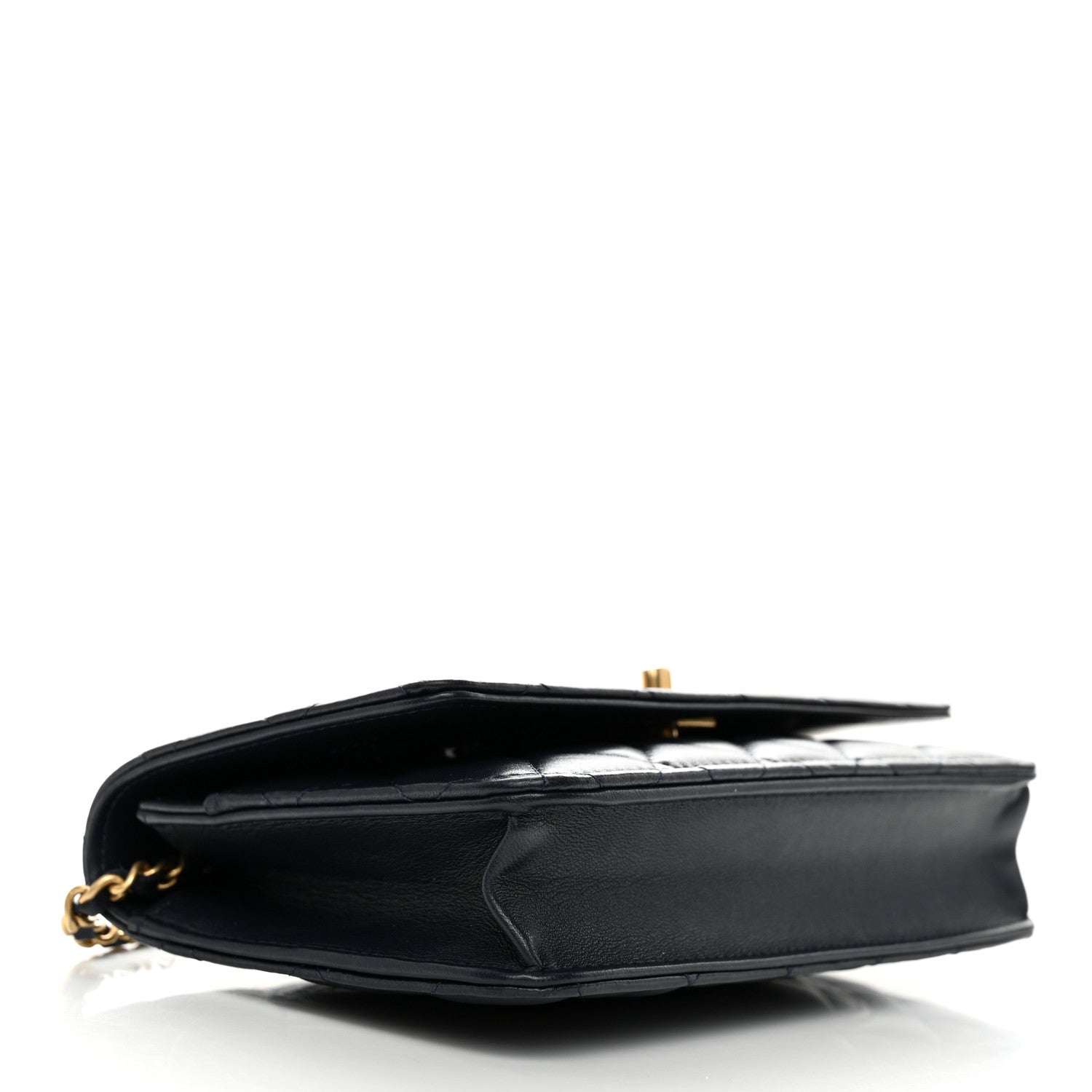 Chanel Lambskin Quilted Pearl Crush Wallet on Chain WOC Navy 4 of 12