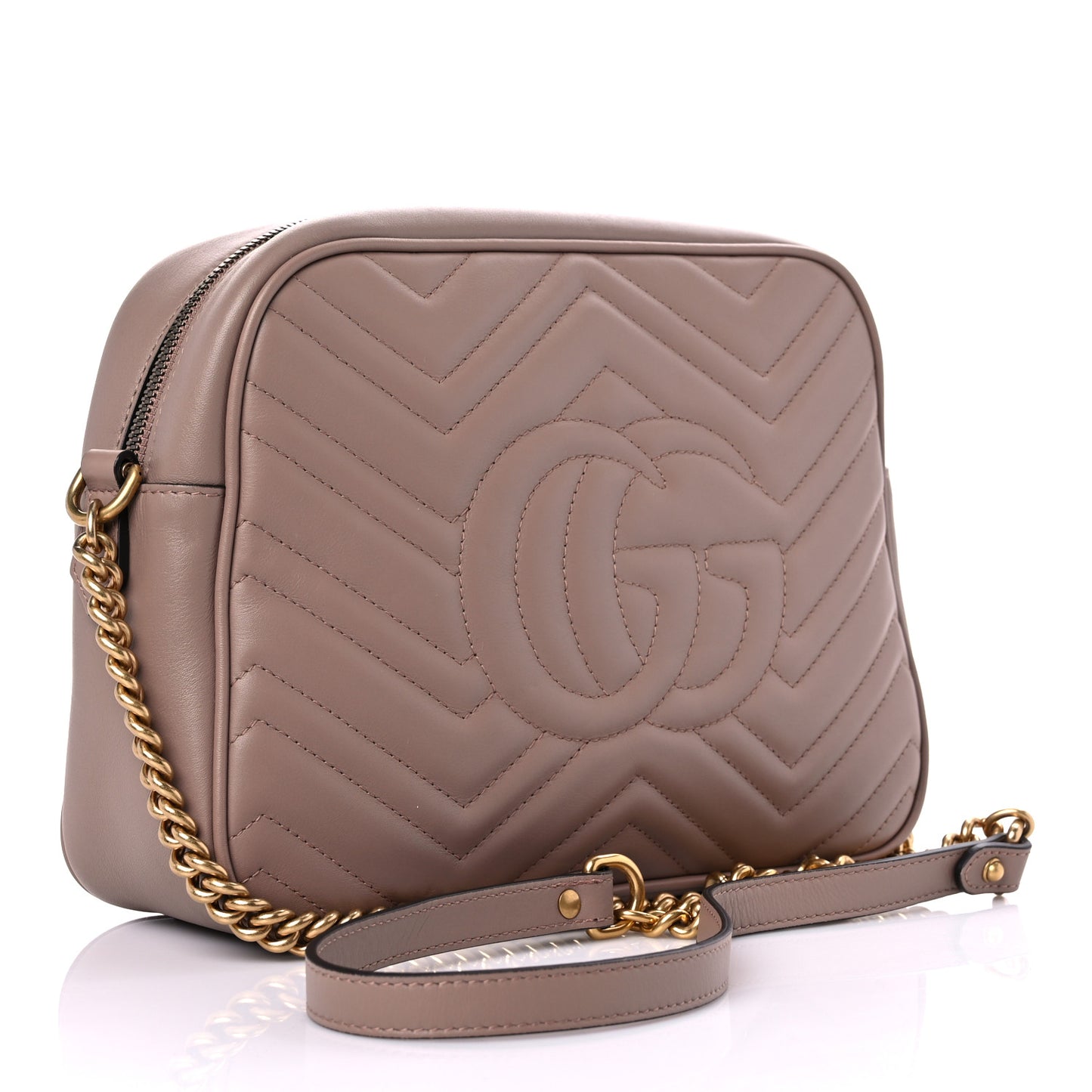 Calfskin Matelasse Medium GG Marmont Chain Shoulder Bag Porcelain Rose