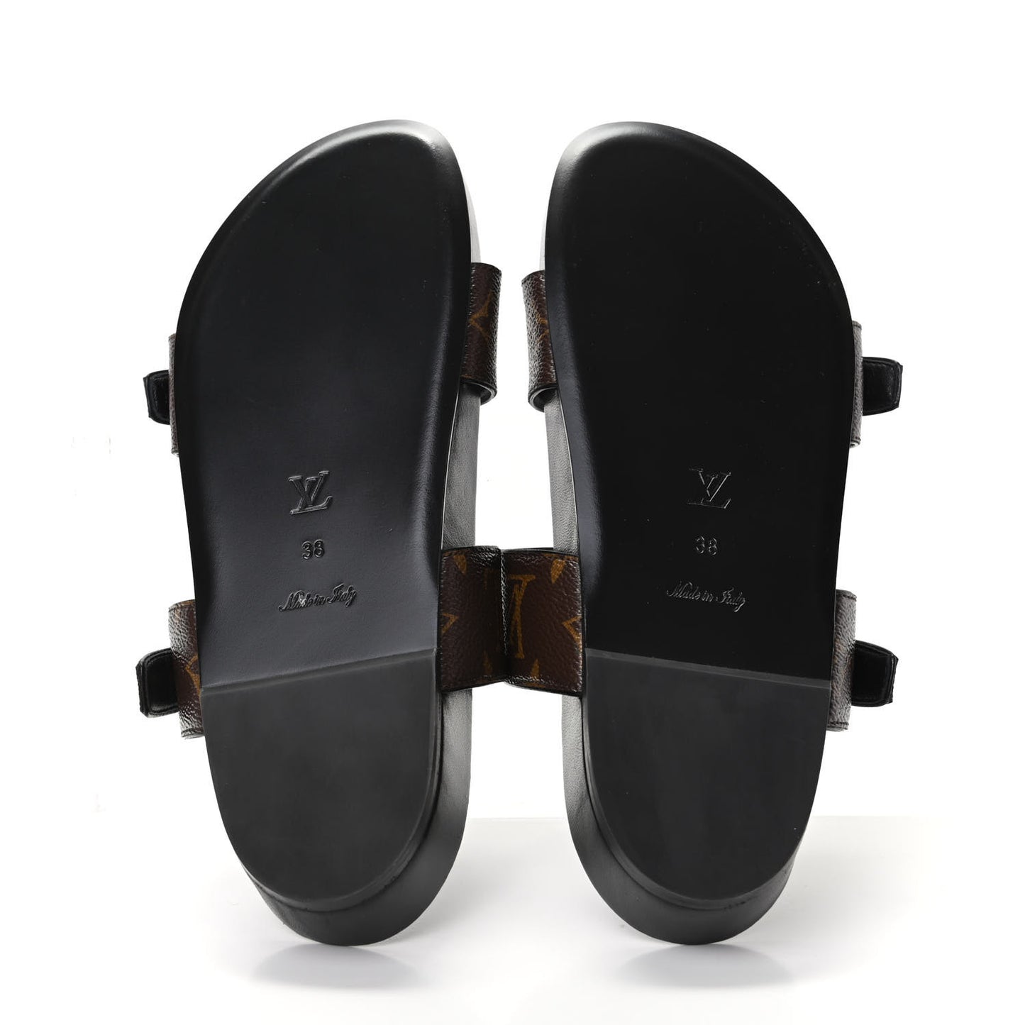 Monogram Bom Dia Mule Sandals 38 Black
