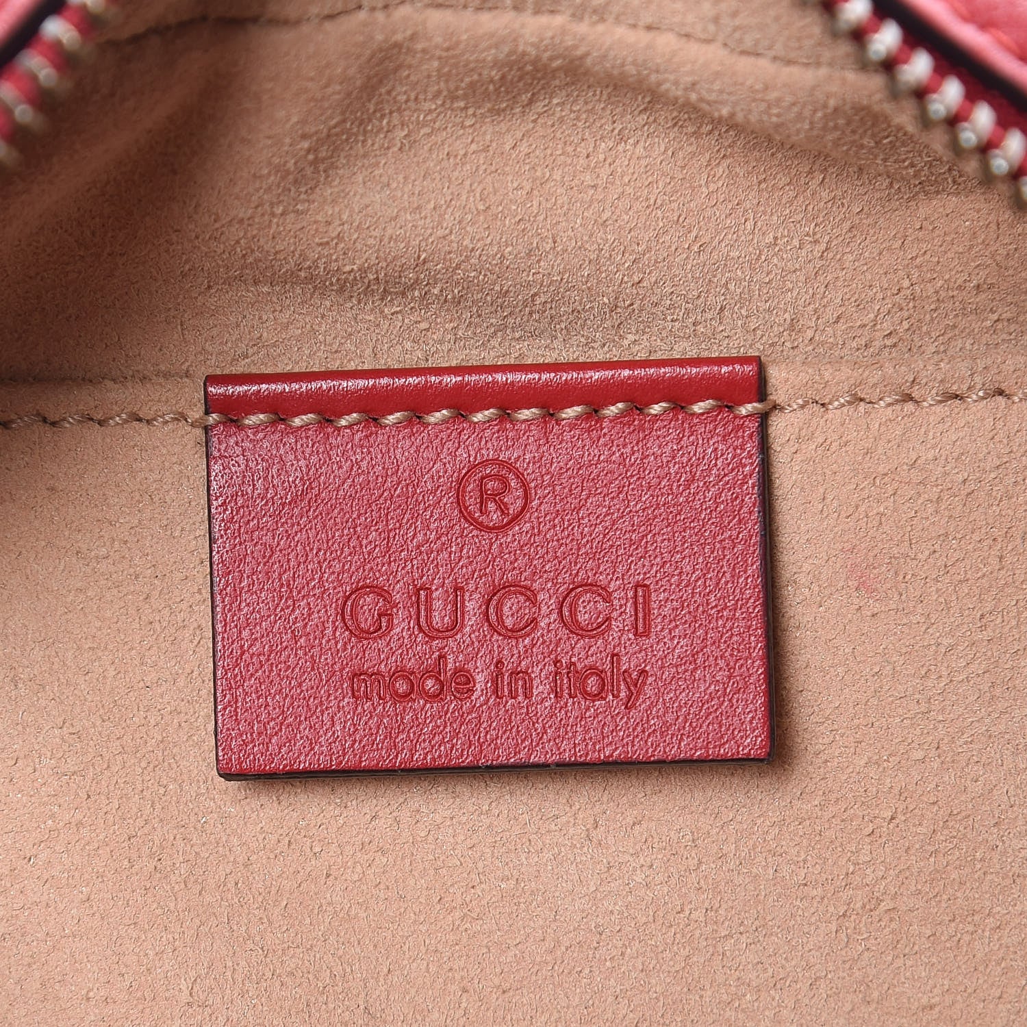 Gucci Calfskin Matelasse Mini GG Marmont Chain Shoulder Bag Hibiscus Red 6 of 10