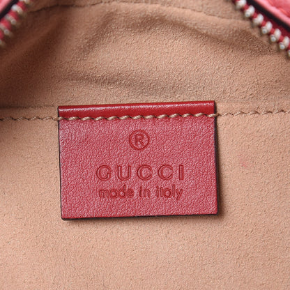 Gucci Calfskin Matelasse Mini GG Marmont Chain Shoulder Bag Hibiscus Red 6 of 10