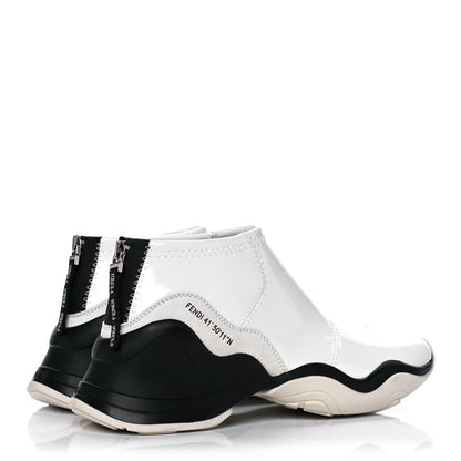 Fendi Vernice High-Tech Womens FFluid Zip Up Sneakers 38 White Black 4 of 10