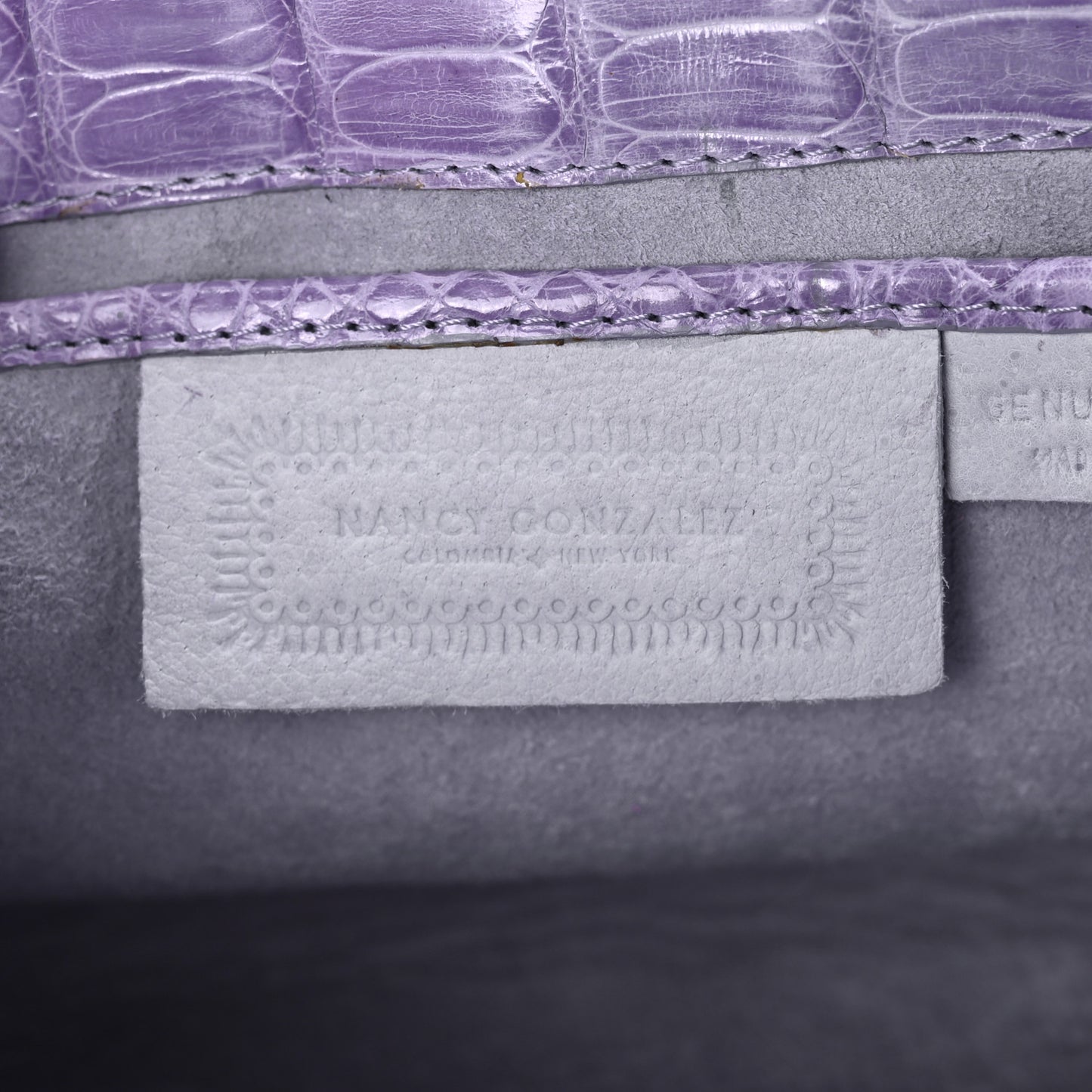 Crocodile Envelope Clutch Lilac