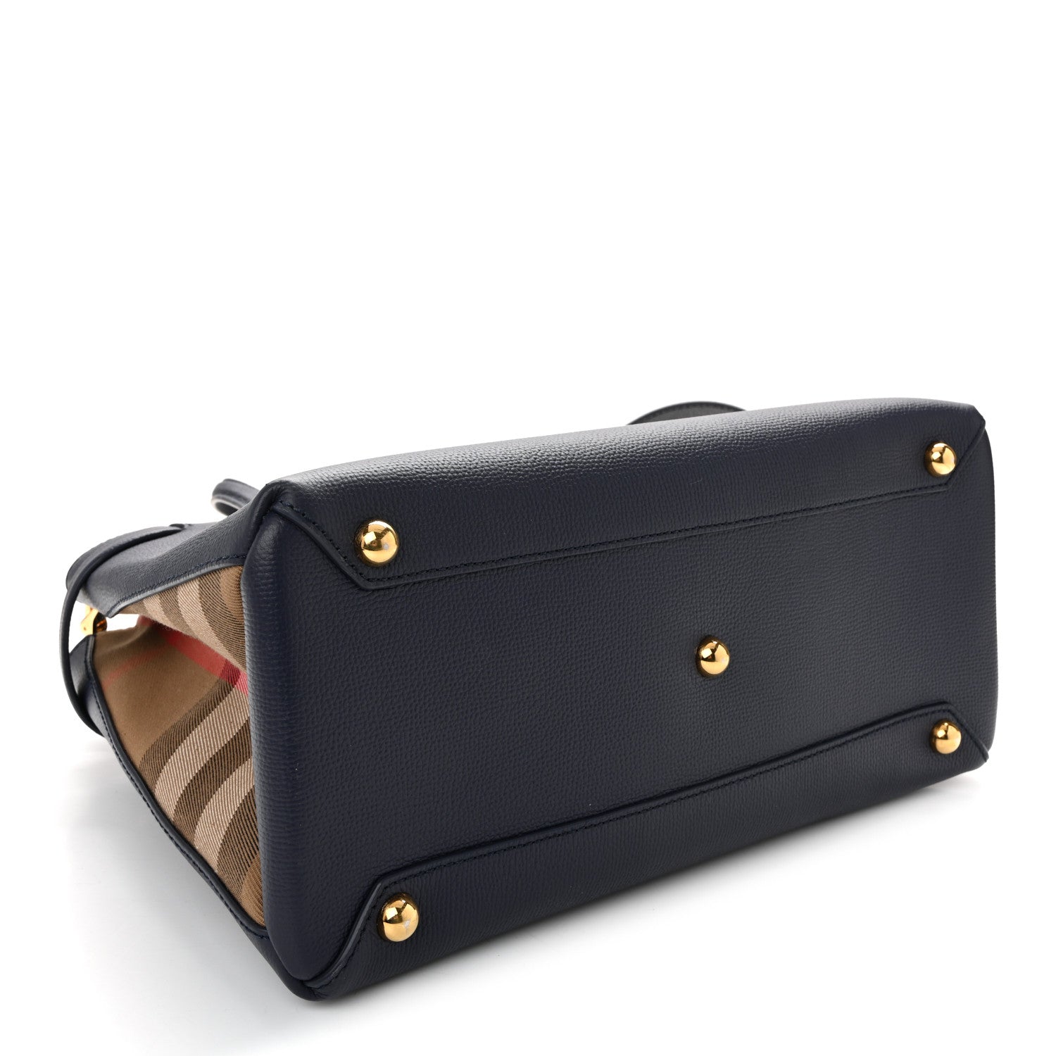 Burberry Derby Calfskin Vintage Check Medium Banner Tote Regency
