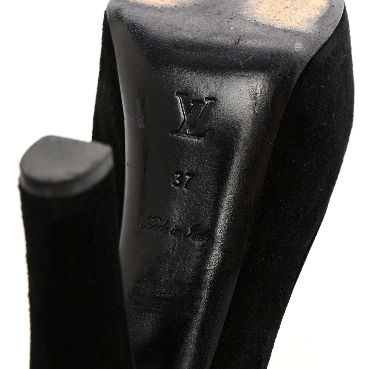 Suede Monogram Kimono Open Toe Pumps 37 Black