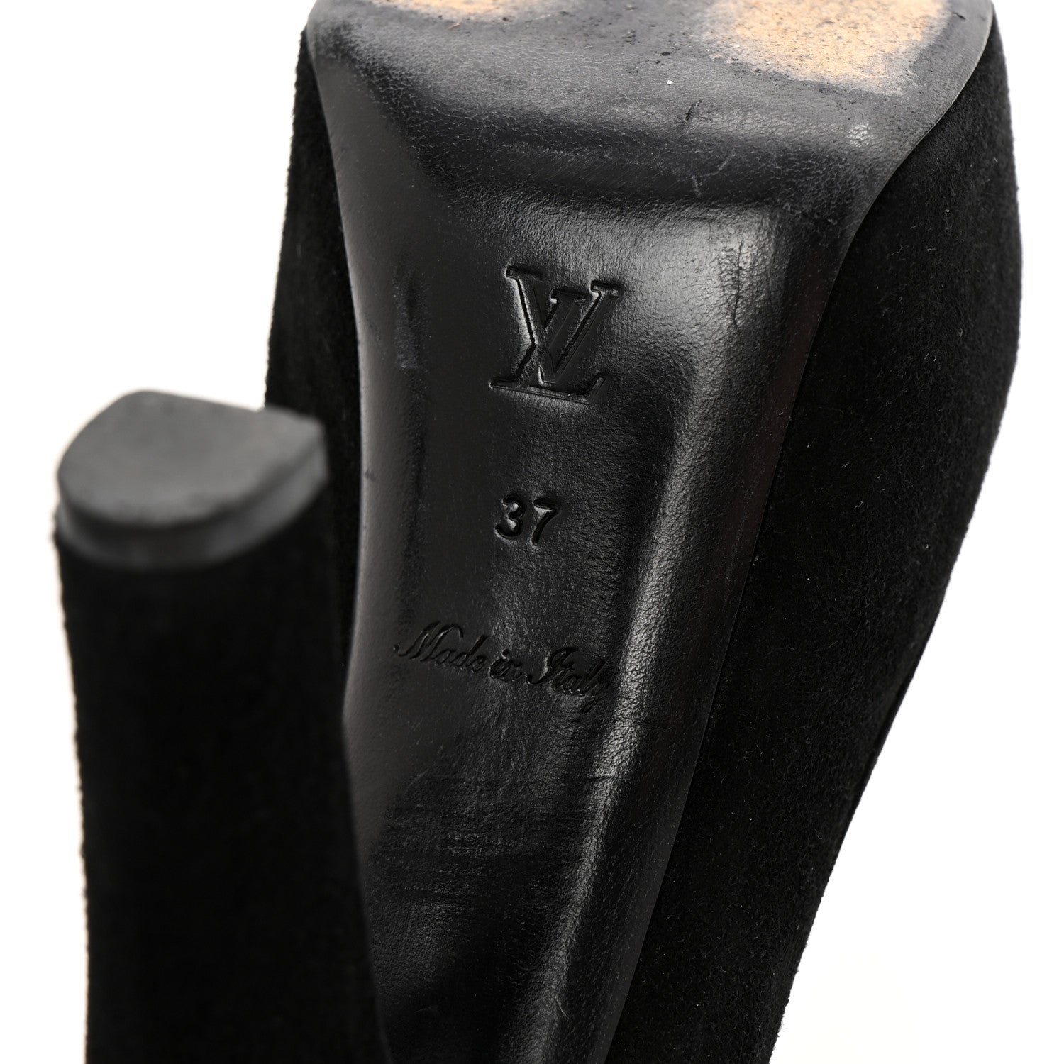 Louis Vuitton Suede Monogram Kimono Open Toe Pumps 37 Black 7 of 10