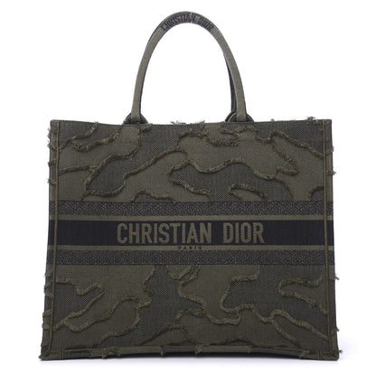 Christian Dior Canvas Embroidered Camouflage Book Tote Green 1 of 11