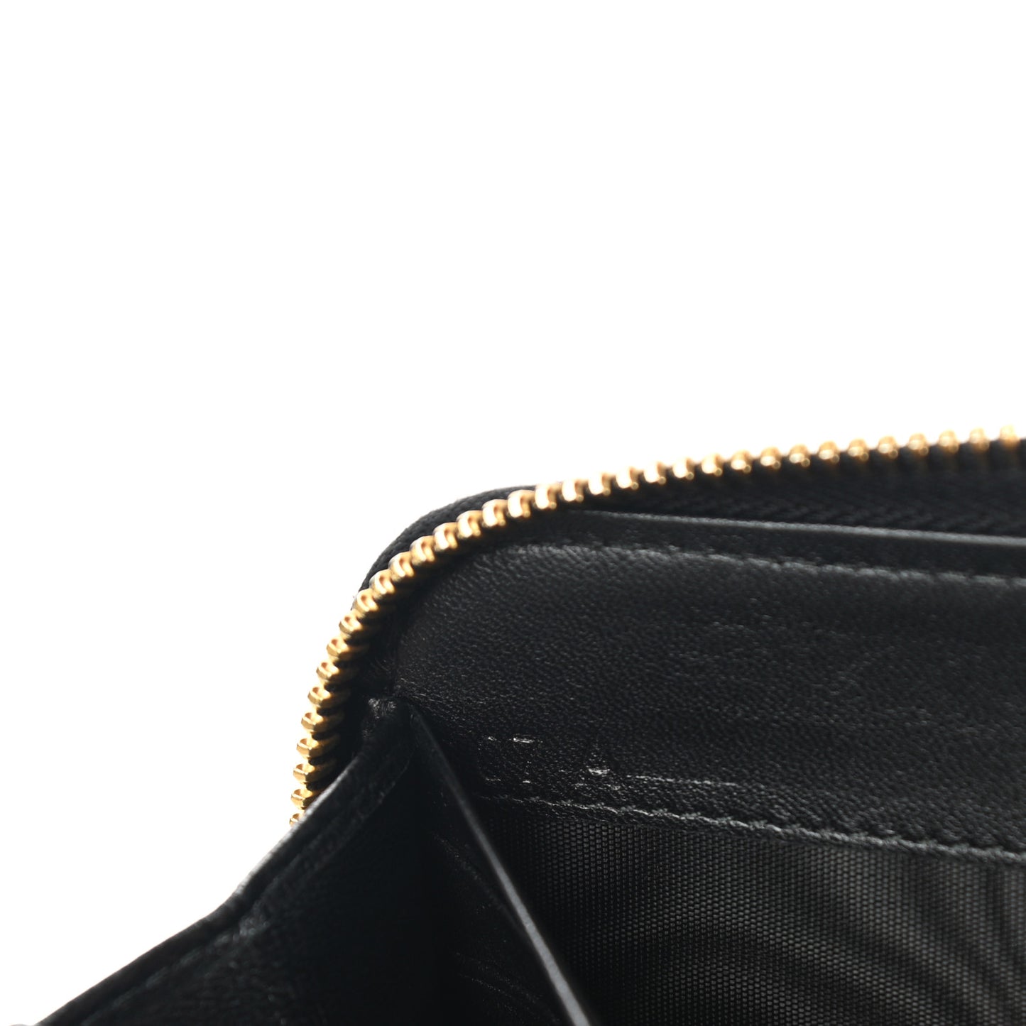 Nappa Impunture Zip Around Wallet Black