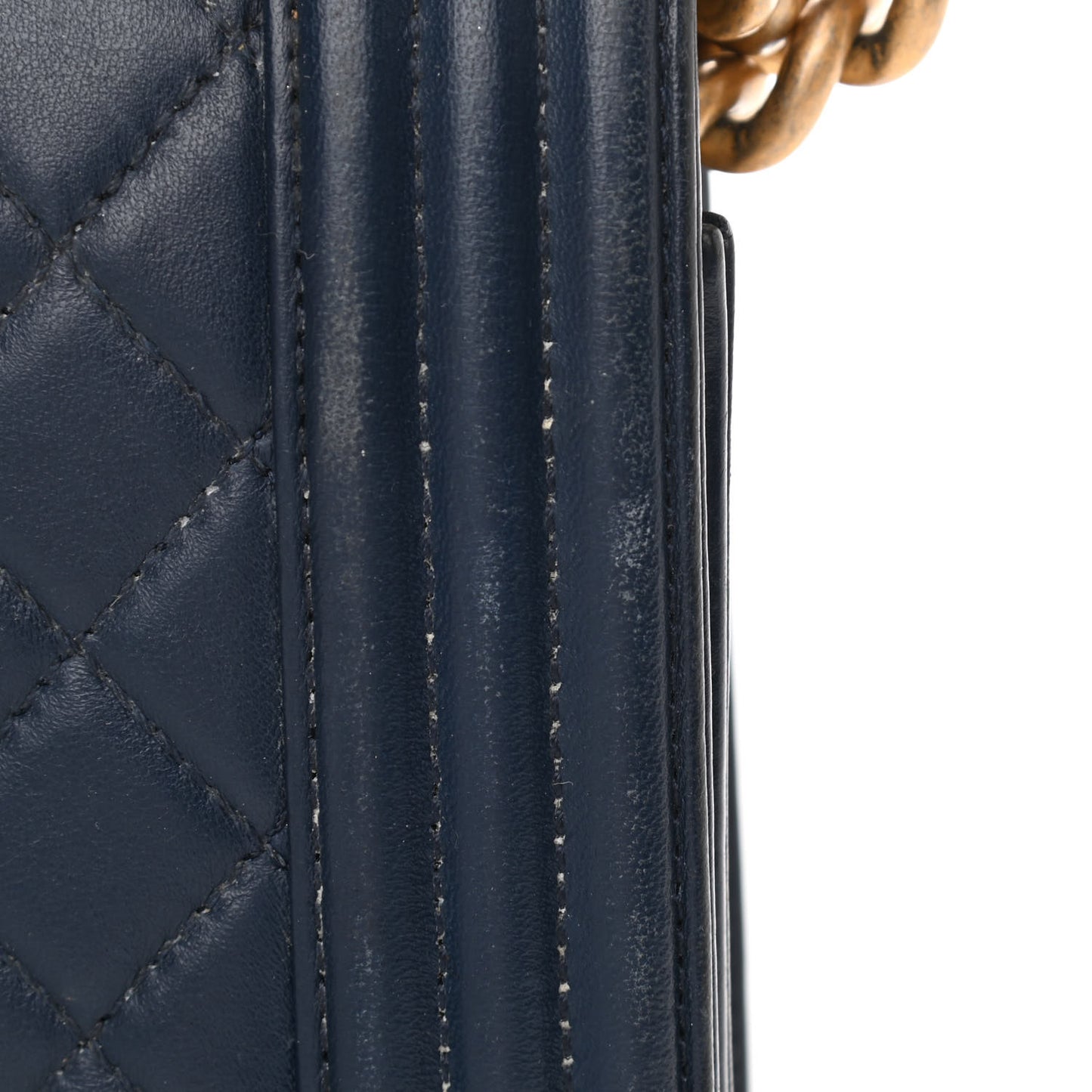 Lambskin Quilted Medium Boy Flap Blue