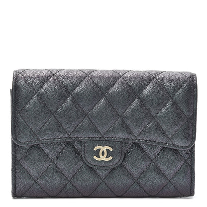 Chanel Iridescent Caviar Quilted Medium Flap Wallet Black 1 of 8
