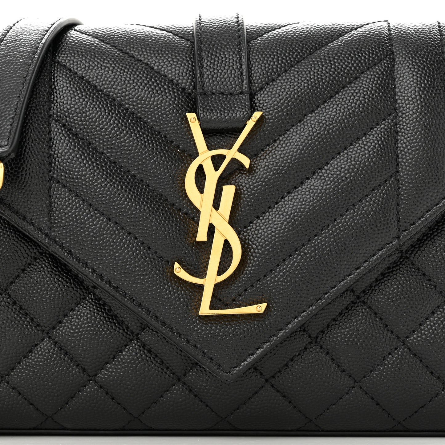 Grain De Poudre Textured Mixed Matelasse Triquilt Small Monogram Satchel Black