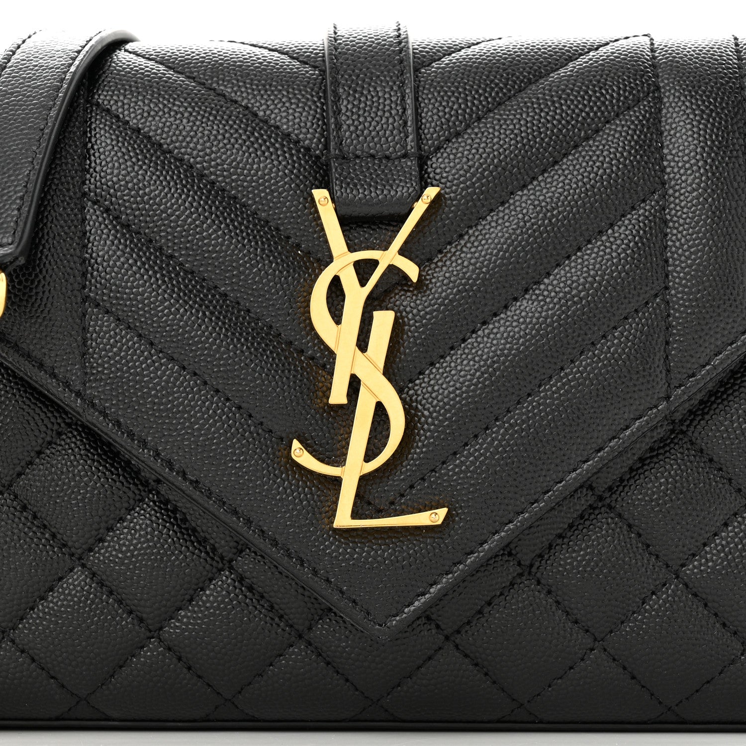 Saint Laurent Grain De Poudre Textured Mixed Matelasse Triquilt Small Monogram Satchel Black 8 of 11