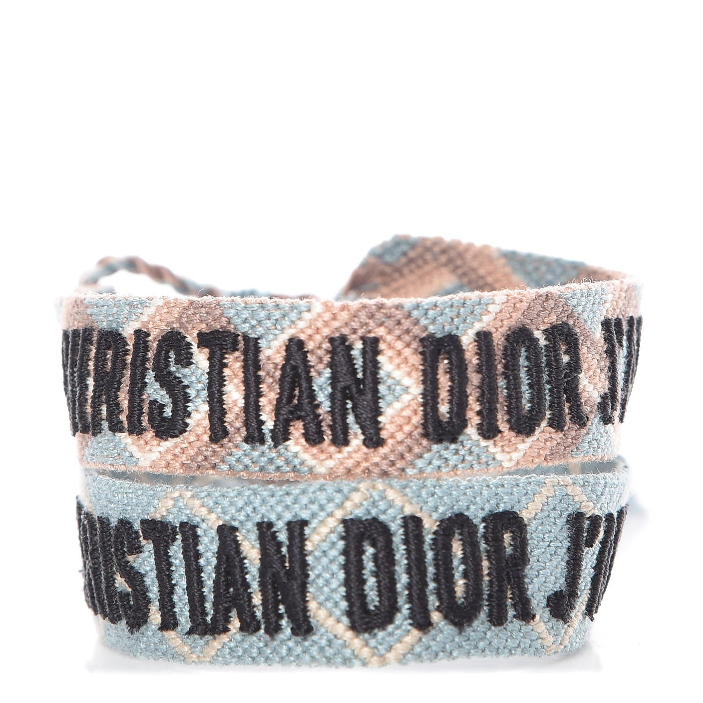 Woven Cotton J'Adior Friendship Bracelet Set Blue Nude