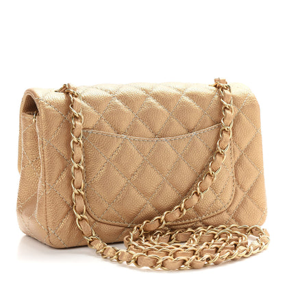 Chanel Metallic Caviar Quilted Mini Rectangular Flap Gold 3 of 9
