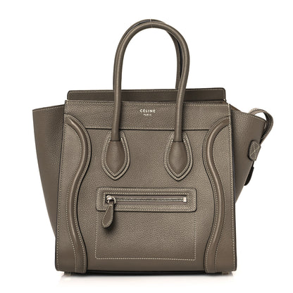 Celine Drummed Calfskin Micro Luggage Souris 1 of 8