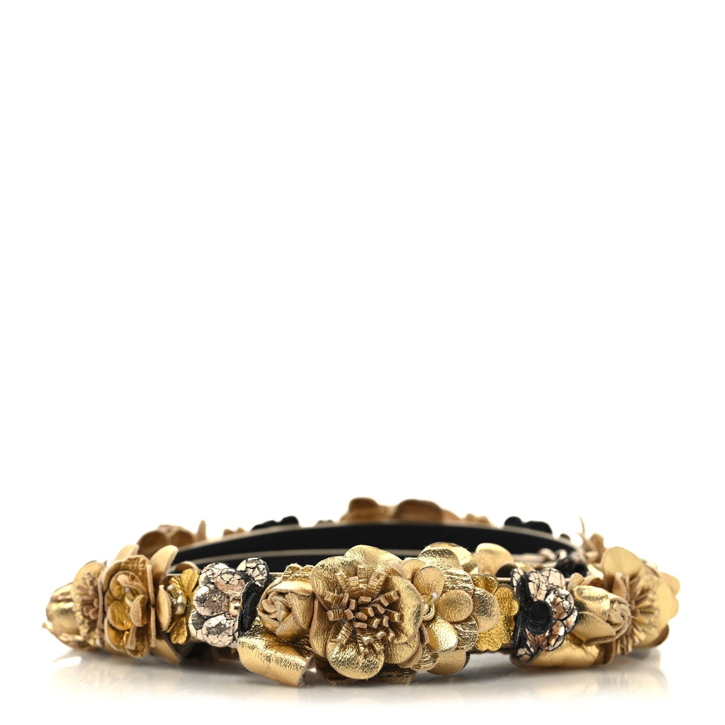 Metallic Lambskin CC Belt 85 34 Gold
