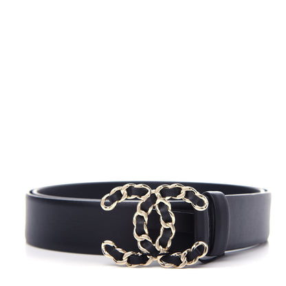 Chanel Lambskin CC Chain Belt 85 34 Black 1 of 7