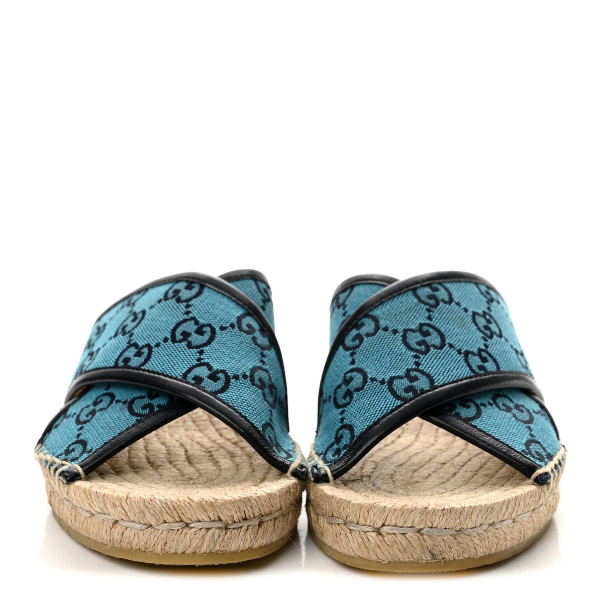 Monogram Multicolor Criss Cross Espadrille Sandals 37 Light Blue